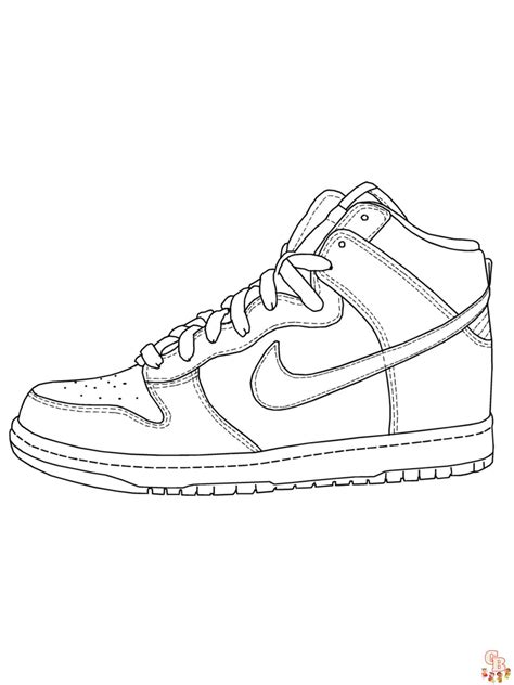 tekening nike schoen|Nike Kleurplaat Gratis en Makkelijk te Printen KleurplatenGB.